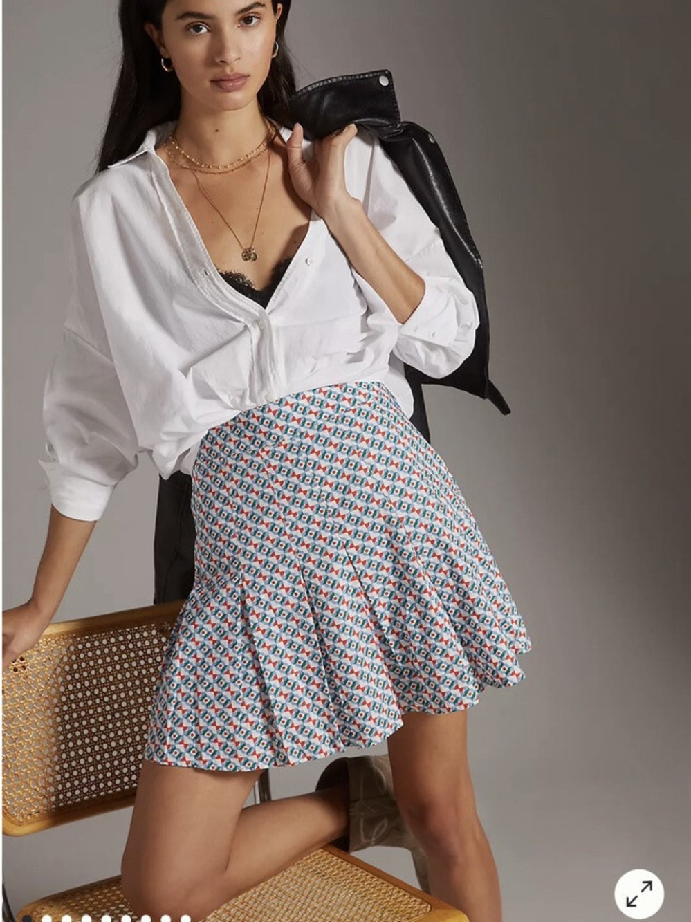 Anthropologie Maeve Flared Mini Skirt - Gem